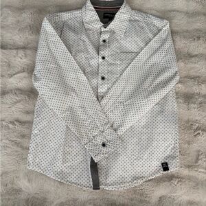 Kenneth Cole White Geometric Boys dress Shirt